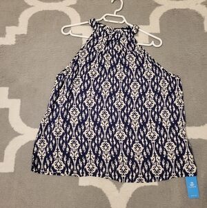 Brand Nww Cupshe Navy and White Pattern Blouse Size L